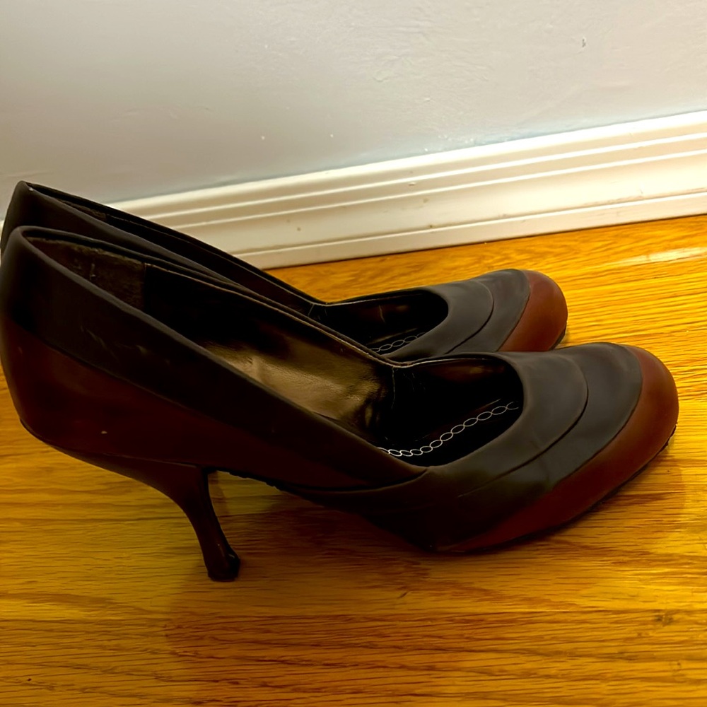 Two Tone Brown Heels